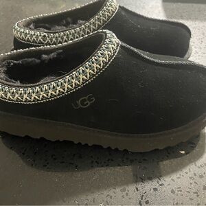 UGG Black and Blue Trim Slippers